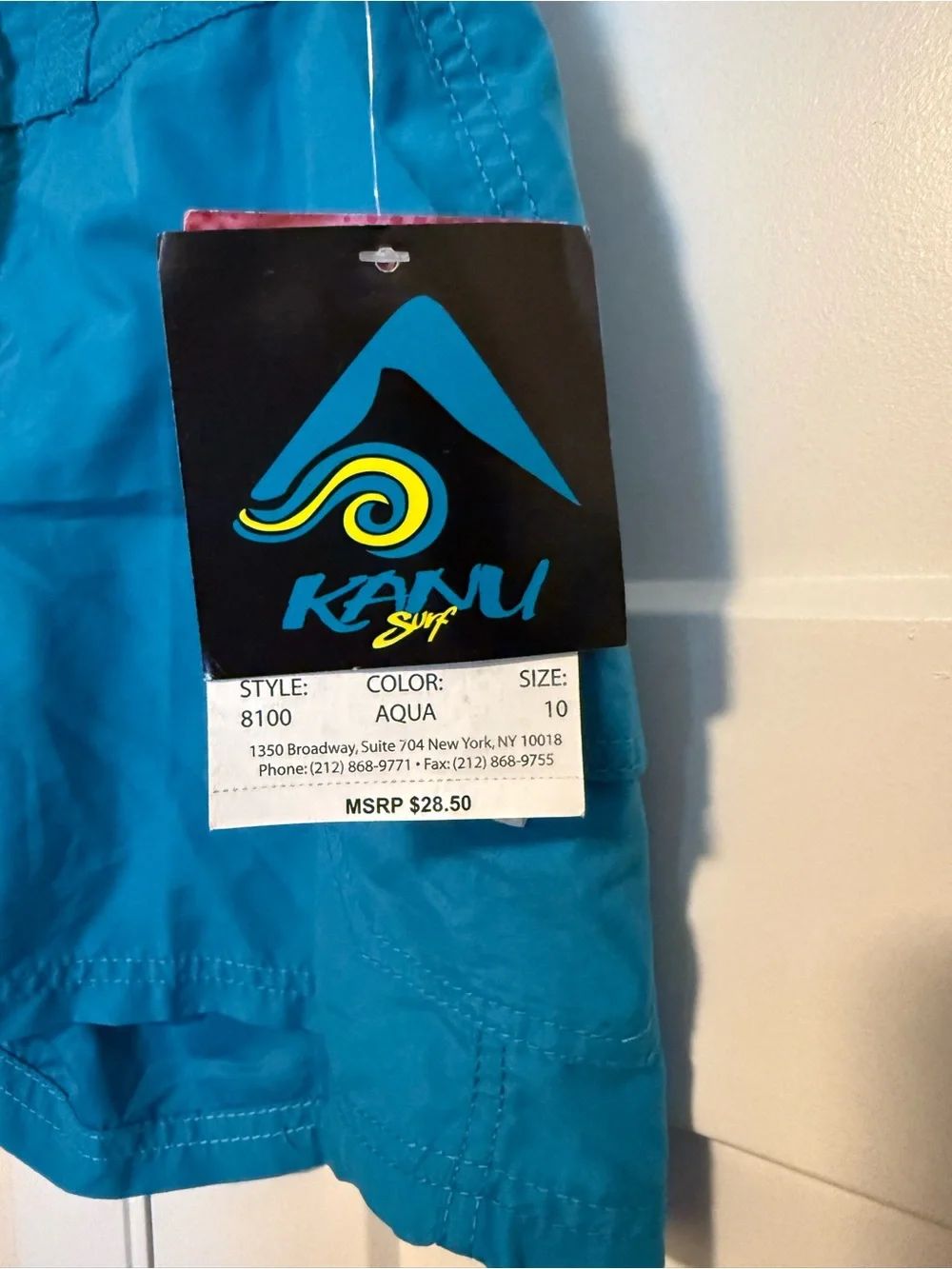Kanu Surf Aqua Boardshorts with White Drawstring